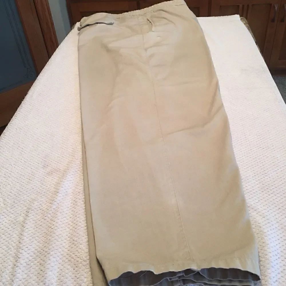 David Taylor beige tan tie waist snap XXL easycare